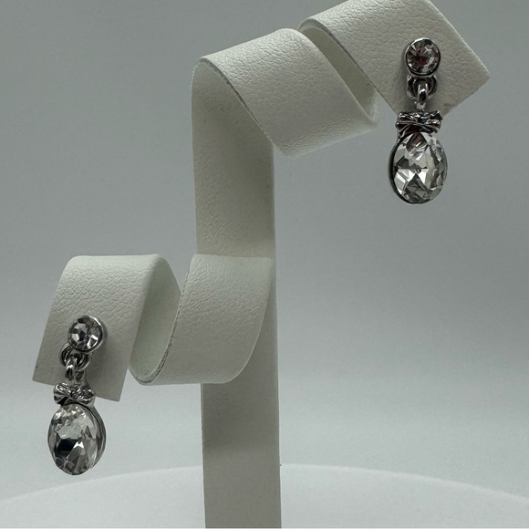 Crystal Post Drop Earrings Made with Swarovski Crystals in Silver - Picture 5 of 7